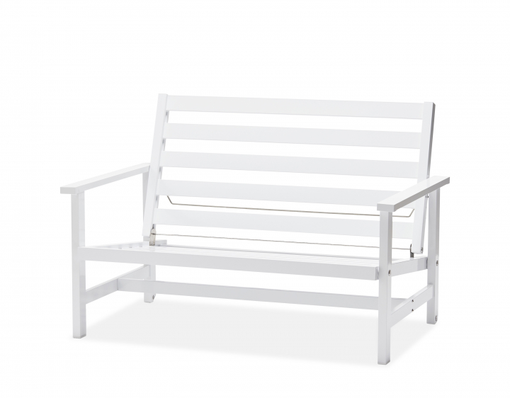 Soffa 2-sits aluminium - vit
