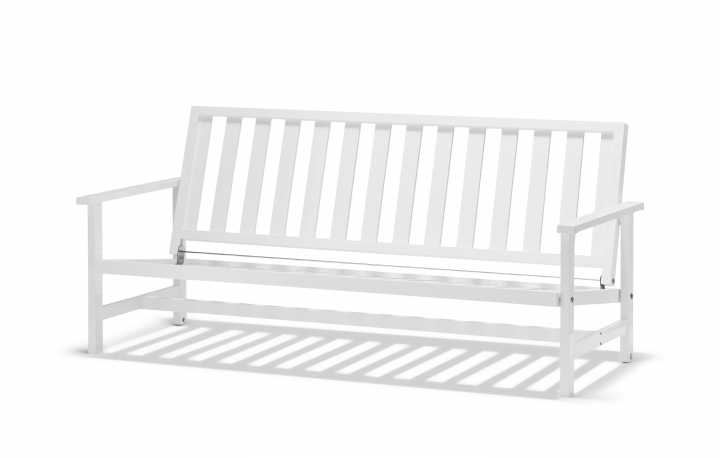 Soffa 3-sits aluminium - vit
