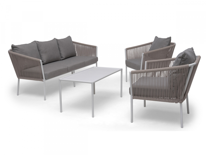Lersund soffgrupp - vit/beige dyna