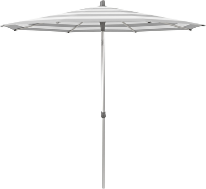 Alu-Smart parasoll Ø2 m - grey stripe (tygkvalitet 5)