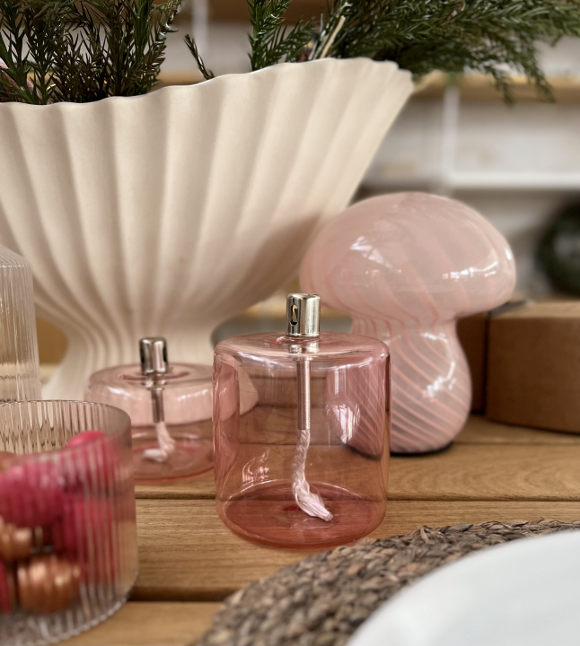 Oljelampa Cylinder M - Light Pink