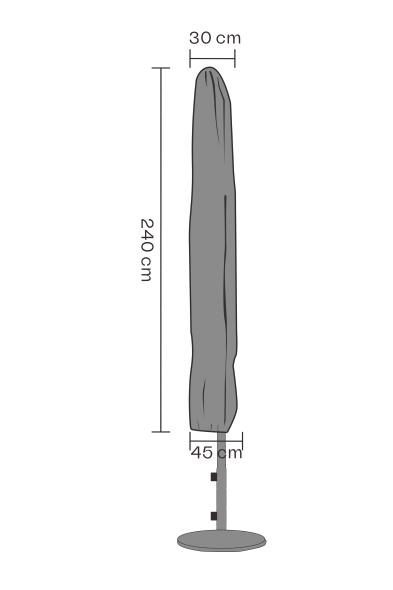 Parasollskydd 30/45x240 cm, vattentät - svart