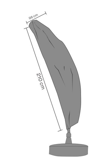 Parasollskydd Frih. Böjd Stolpe 98x210 Cm, Vattentät - Svart
