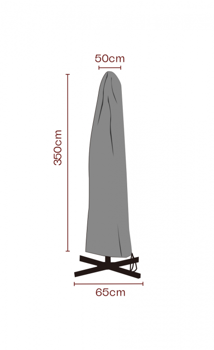 Parasollskydd 4x4 m 50/65 H350 cm, vattentätt - svart