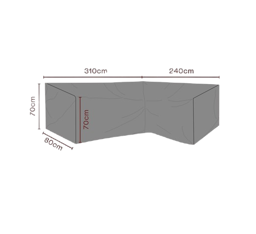Hörnsoffskydd L240/R310x80xH70 cm, andas - svart