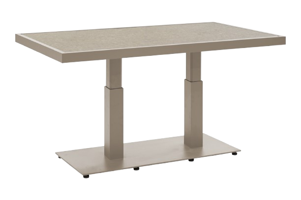 Scale soffbord höj- och sänkbart 140x85 H49-73 cm - khaki/greish keram