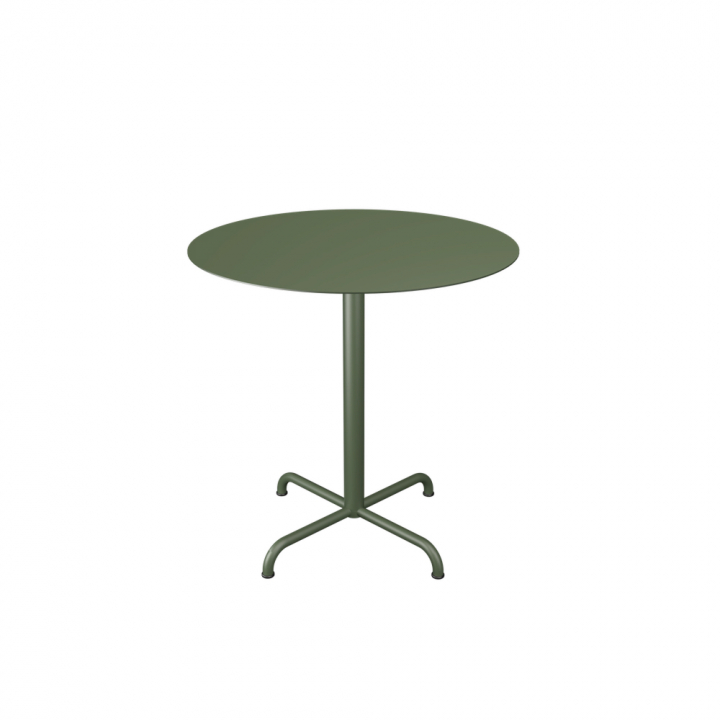 PICO cafébord Ø 74 cm, 4 ben bas - olive green