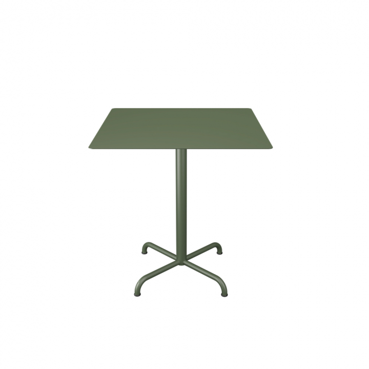 PICO cafébord 70x70 cm, 4 ben bas - olive green