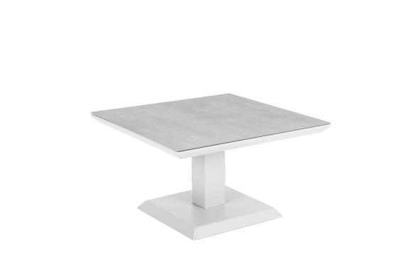 Heis Soffbord 79x79 H48 - 68 Cm, Höj - Och Sänkbart - Vit/grå
