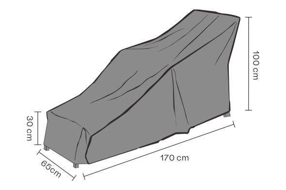 Möbelskydd däckstol 170x65H30/100 cm, andas - svart