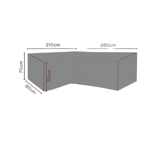 Hörnsoffskydd L260/R215x90xH70 cm, andas - svart