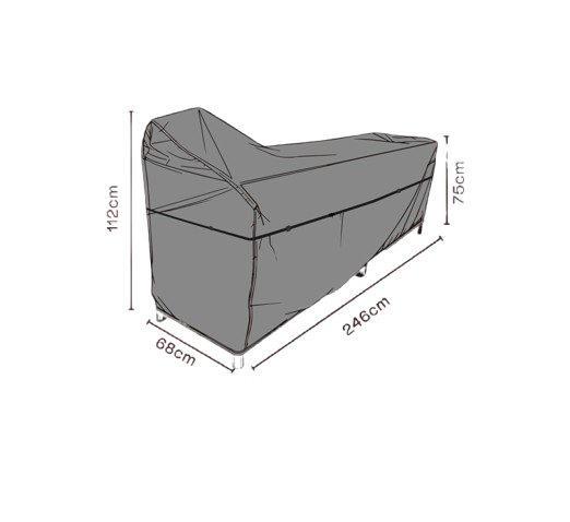 Möbelskydd utekök 246x68xH112/75 cm, andas - svart