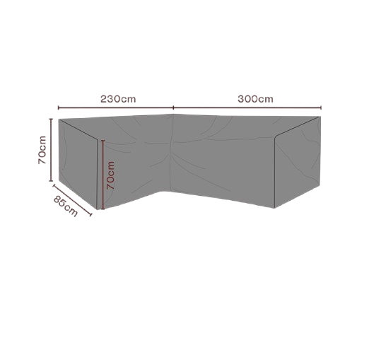 Hörnsoffskydd L300/R230x85xH70 cm, andas - svart