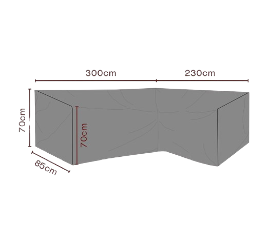 Hörnsoffskydd L230/R300x85xH70 cm, andas - svart