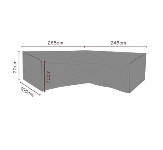 Hörnsoffskydd L245/R285x105xH70 cm, andas - svart