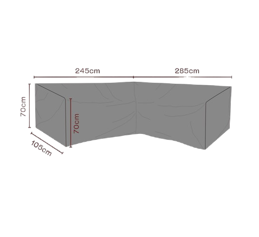 Hörnsoffskydd L285/R245x105xH70 cm, andas - svart