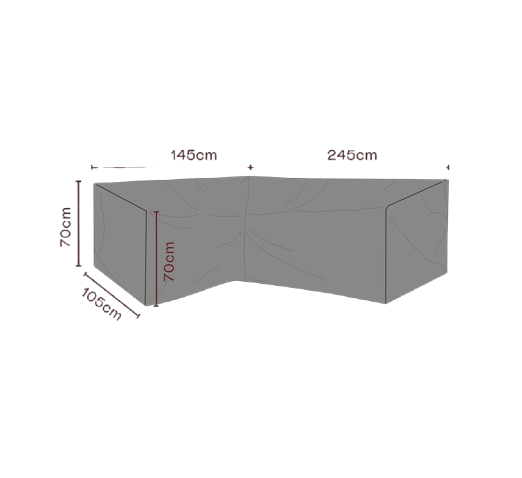 Hörnsoffskydd L245/R145x105xH70 cm, andas - svart