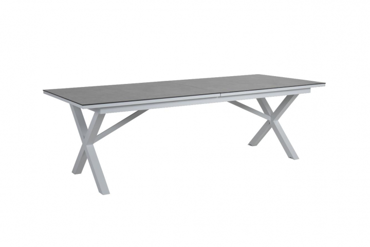 Hillmond matbord förlängningsbart 238/297x100 - vit/grå i gruppen Utemöbler / Material / Aluminiummöbler / Matbord - Aluminiummöbler hos Sommarboden i Höllviken AB (2646-50-71)