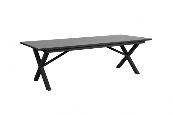 Hillmond matbord förlängningsbart 238/297x100 cm - svart/grå i gruppen Utemöbler / Material / Aluminiummöbler / Matbord - Aluminiummöbler hos Sommarboden i Höllviken AB (2646-80-71)