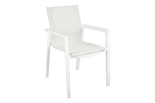 Delia Karmstol - Vit/offwhite Textilene