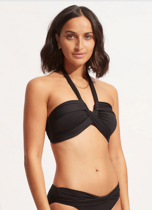 Halterneck bandeau bikinitopp, 40 - black