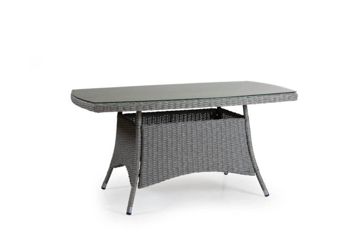 Ashfield soffbord med glas 140x80 - grå i gruppen Utemöbler / Material / Konstrottingmöbler / Bord - Konstrottingmöbler hos Sommarboden i Höllviken AB (3756-71)