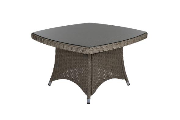 Hornbrook soffbord 90x90 H55 cm - beige/glas i gruppen Utemöbler / Material / Konstrottingmöbler / Soffbord & Sidobord - Konstrottingmöbler hos Sommarboden i Höllviken AB (3867-20)