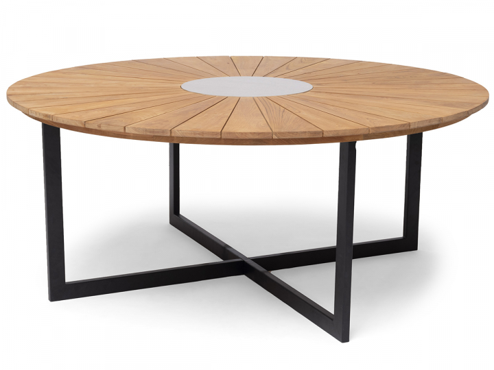 Ringsjö bord Ø180 cm - aluminium/teak/granit