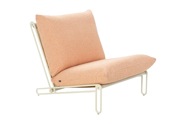 Blixt fåtölj - pearl white/teddy orange dyna
