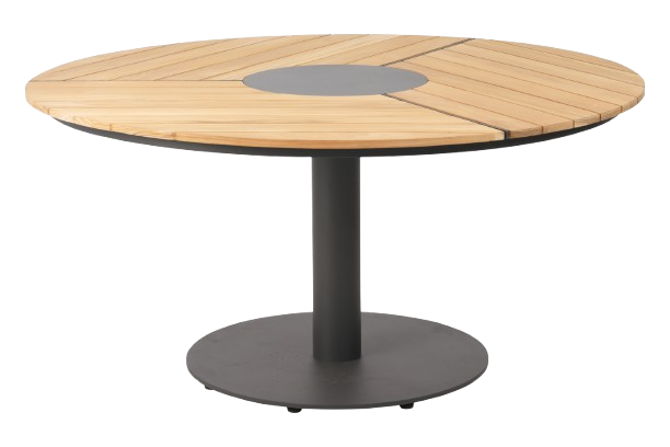 Peace Wood bord Ø 150 H73 cm - antracit/teak