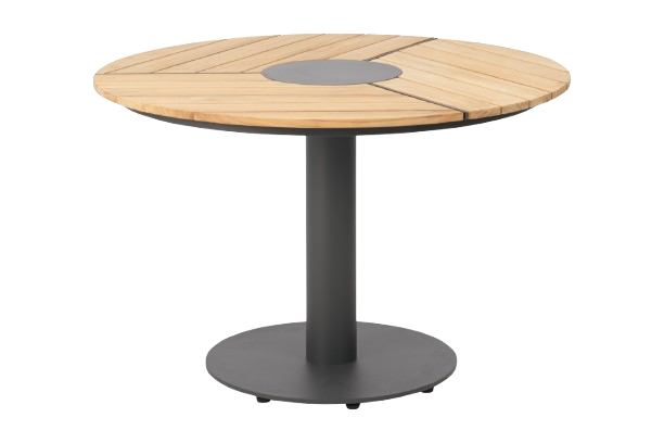 Peace Wood bord Ø 110 H73 cm - antracit/teak