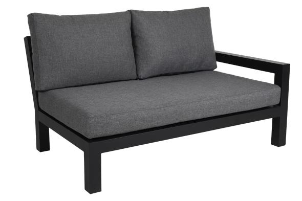 Stettler 2 - Sits Soffa Vänster - Svart/charcoal Dyna