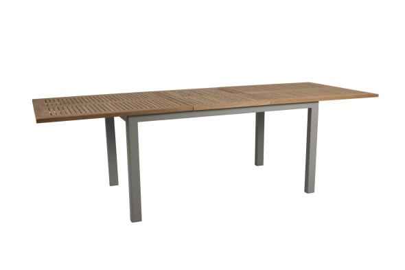 Lyon matbord teak 194-252x92 cm - khaki i gruppen Utemöbler / Material / Aluminiummöbler hos Sommarboden i Höllviken AB (4742-21)