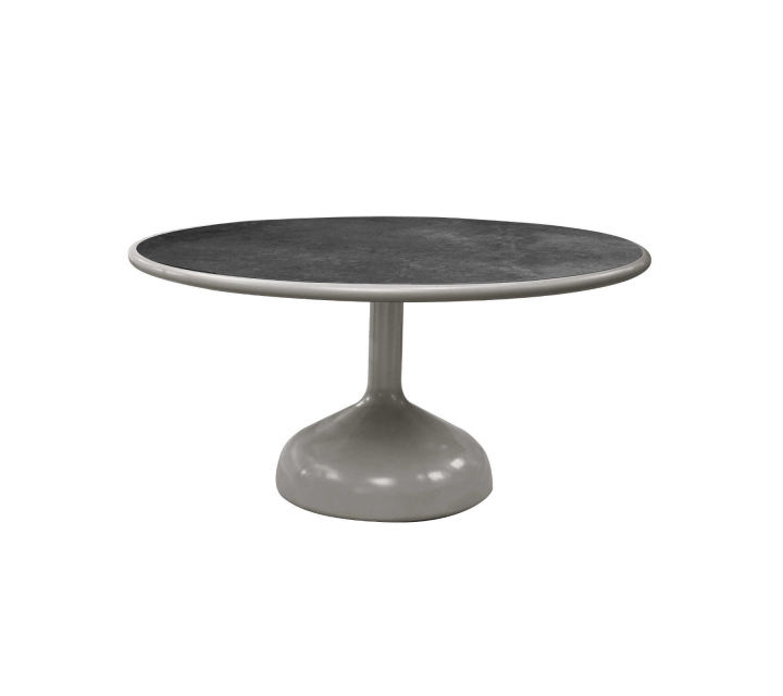 Glaze matbord Ø 144 cm - taupe/fossil black