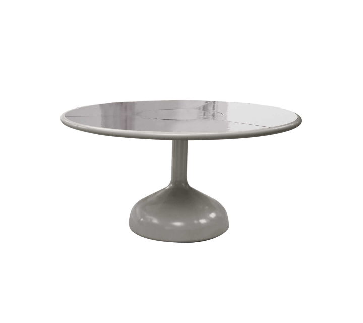 Glaze matbord Ø 144 cm - taupe/glazed stone