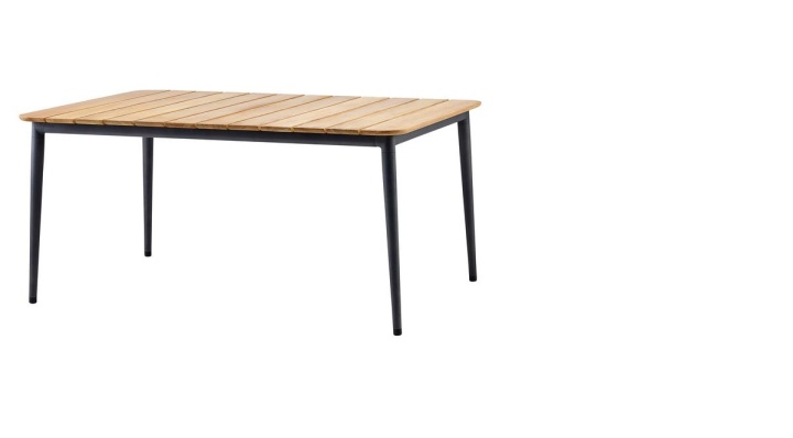 Core bord 160x100 cm inkl. teak bordskiva - lavagrå i gruppen Utemöbler / Material / Aluminiummöbler / Bord - Aluminiummöbler hos Sommarboden i Höllviken AB (5027ALT)