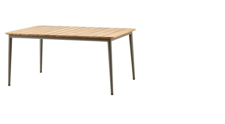 Core bord 160x100 cm inkl. teak bordskiva - taupe i gruppen Utemöbler / Material / Aluminiummöbler / Bord - Aluminiummöbler hos Sommarboden i Höllviken AB (5027ATT)