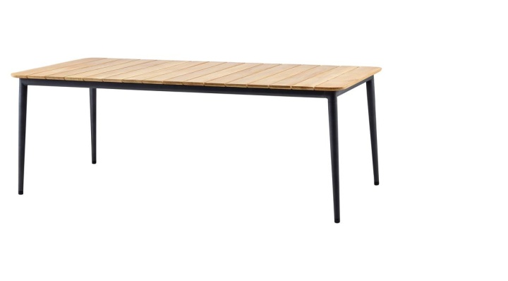 Core bord 210x100 cm inkl. teak bordskiva - lavagrå i gruppen Utemöbler / Material / Aluminiummöbler / Bord - Aluminiummöbler hos Sommarboden i Höllviken AB (5028ALT)