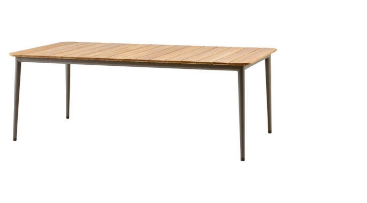 Core bord 210x100 cm inkl. teak bordskiva - taupe i gruppen Utemöbler / Material / Aluminiummöbler / Bord - Aluminiummöbler hos Sommarboden i Höllviken AB (5028ATT)