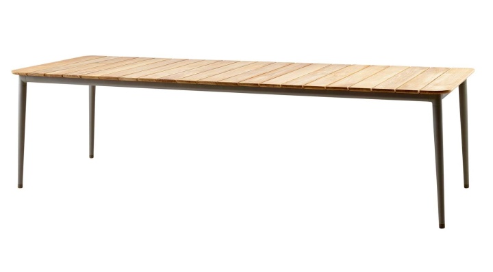 Core bord 274x100 cm inkl. teak bordskiva - lavagrå i gruppen Utemöbler / Material / Aluminiummöbler / Bord - Aluminiummöbler hos Sommarboden i Höllviken AB (5029ALT)