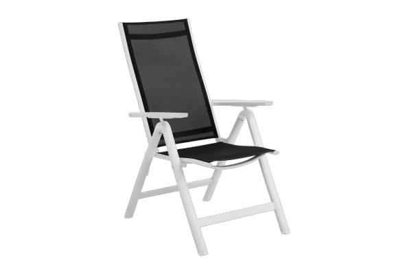 Rana positionsstol - vit/svart i gruppen Utemöbler / Material / Aluminiummöbler / Stolar - Aluminiummöbler hos Sommarboden i Höllviken AB (5182-50-81)