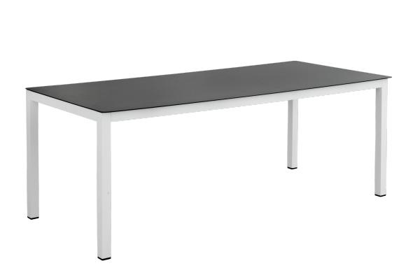 Rana matbord 200x90 H73 cm - vit/glas