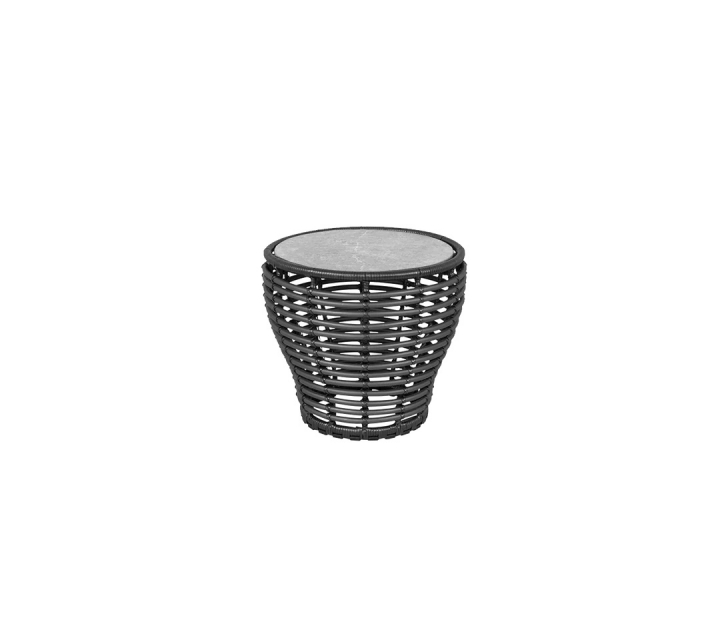 Basket soffbord liten - graphite/fossil grey ceramic
