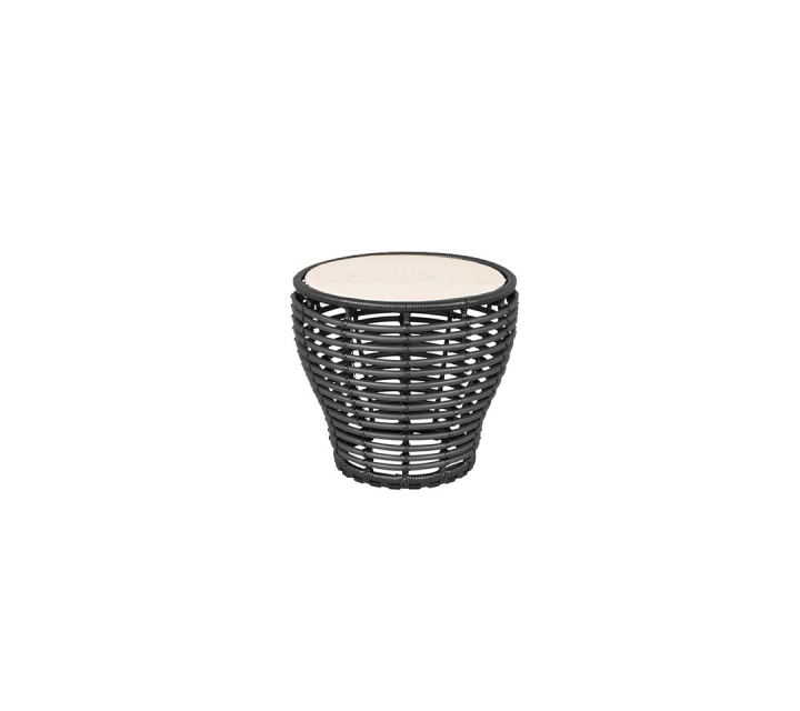 Basket soffbord liten - graphite/travertine look ceramic