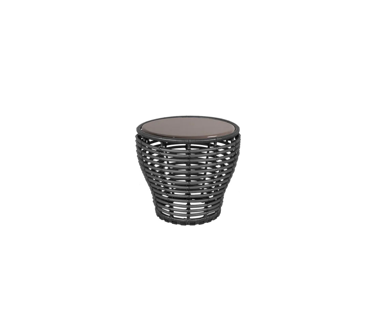 Basket soffbord liten - graphite/taupe glazed lava stone