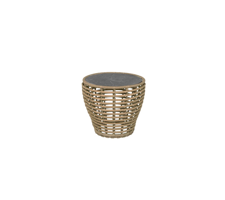 Basket soffbord liten - natural/fossil black ceramic