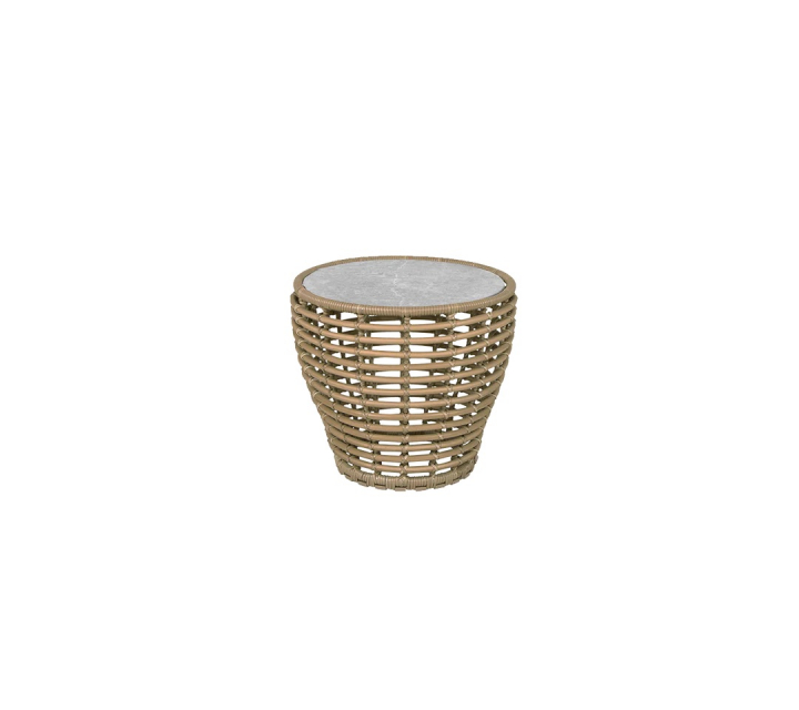 Basket soffbord liten - natural/fossil grey ceramic