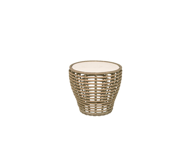 Basket soffbord liten - natural/travertine look ceramic