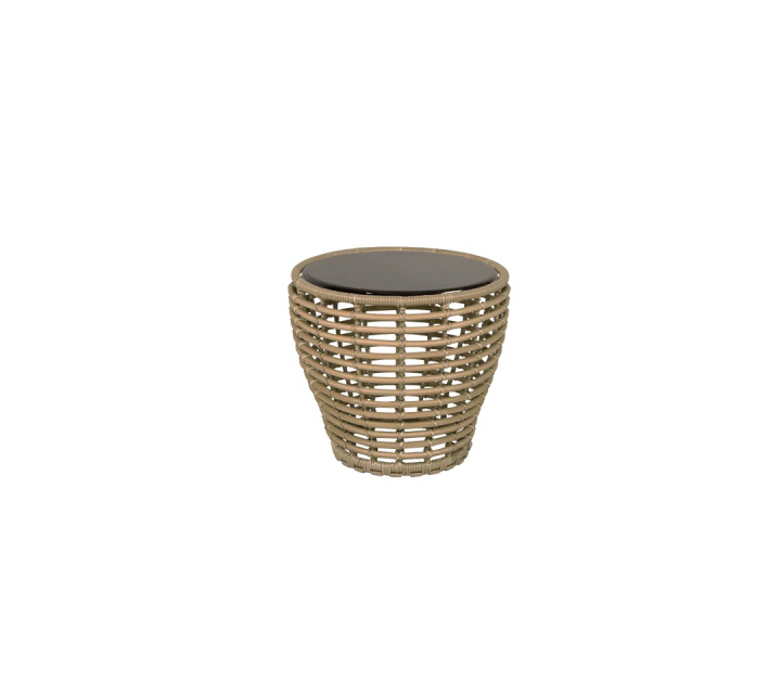 Basket soffbord liten - natural/black glazed lava stone