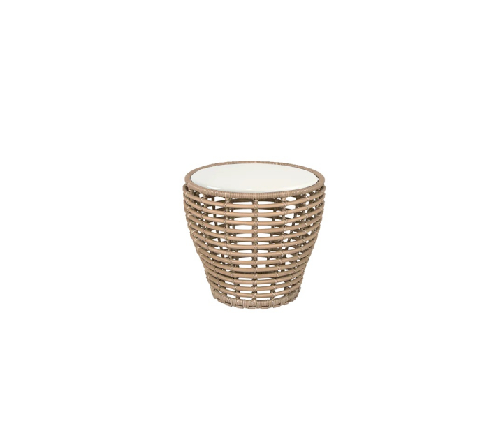 Basket soffbord liten - natural/sand glazed lava stone